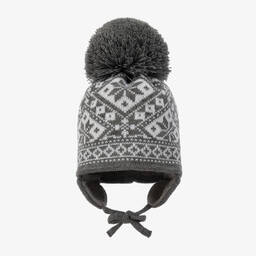 Sätila of Sweden-Grey Alice Knitted Large Pom-Pom Beanie | Childrensalon Outlet