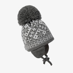 Sätila of Sweden-Grey Alice Knitted Large Pom-Pom Beanie | Childrensalon Outlet