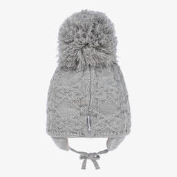 ساتيلا أوف سويدن-قبعة بوم بوم أكريليك محبوك لون رمادي | Childrensalon Outlet