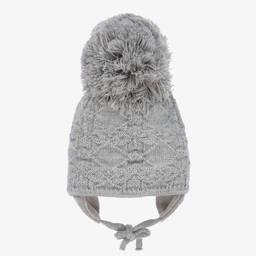 ساتيلا أوف سويدن-قبعة بوم بوم أكريليك محبوك لون رمادي | Childrensalon Outlet