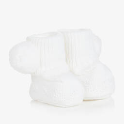 ساتيلا أوف سويدن-بوت أكريليك محبوك لون أبيض للأطفال | Childrensalon Outlet