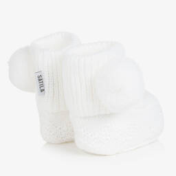 ساتيلا أوف سويدن-بوت أكريليك محبوك لون أبيض للأطفال | Childrensalon Outlet