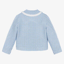 Self-Portrait-Girls Blue & White Knitted Cardigan | Childrensalon Outlet