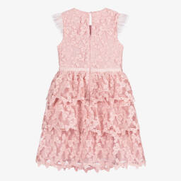 Self-Portrait-Girls Blush Lace Bow Gown | Childrensalon Outlet