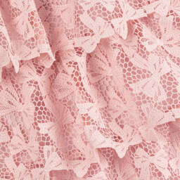 Self-Portrait-Girls Blush Lace Bow Gown | Childrensalon Outlet