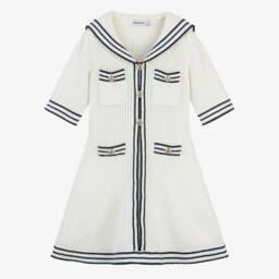 Self-Portrait-Girls Cream Nautical Knit Dress | Childrensalon Outlet