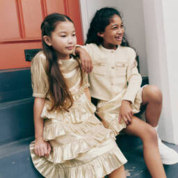 Self-Portrait-Girls Cream Sequin Knit Sweater | Childrensalon Outlet