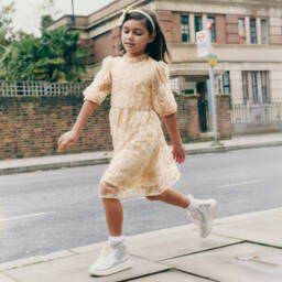 Self-Portrait-Girls Cream Tulle & Bead Dress | Childrensalon Outlet