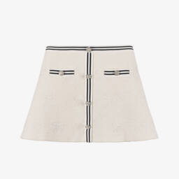 Self-Portrait-Girls Elegant Ivory Jacquard Knit Skirt | Childrensalon Outlet