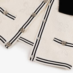 Self-Portrait-Girls Elegant Ivory Knit Cardigan | Childrensalon Outlet