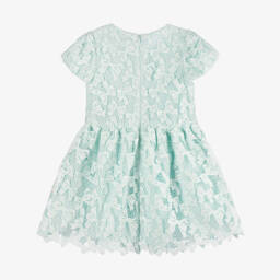 Self-Portrait-Girls Elegant Turquoise Lace Frock | Childrensalon Outlet