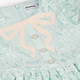 Self-Portrait-Girls Elegant Turquoise Lace Frock | Childrensalon Outlet