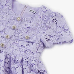 Self-Portrait-Girls Enchanting Lavender Lace Dress | Childrensalon Outlet