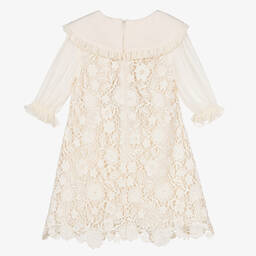 Self-Portrait-Girls Ivory Chiffon Lace Dress | Childrensalon Outlet