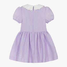 Self-Portrait-Girls Lilac Lace Collar Dress | Childrensalon Outlet