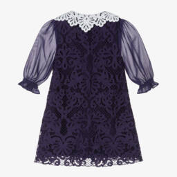 Self-Portrait-Girls Midnight Guipure Lace Dress | Childrensalon Outlet