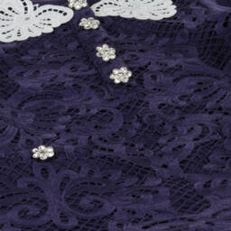 Self-Portrait-Girls Midnight Guipure Lace Dress | Childrensalon Outlet