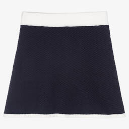 Self-Portrait-Сине-белая шерстяная юбка | Childrensalon Outlet