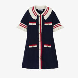 Self-Portrait-Girls Navy Nautical Knit Dress | Childrensalon Outlet