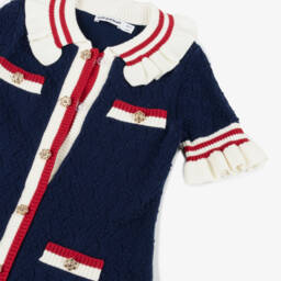 Self-Portrait-Girls Navy Nautical Knit Dress | Childrensalon Outlet