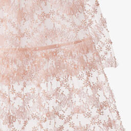 Self-Portrait-Girls Pink Bead & Faux Pearl Tulle Cape | Childrensalon Outlet