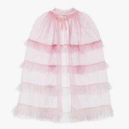 Self-Portrait-Girls Pink Gradient Tulle Cape | Childrensalon Outlet
