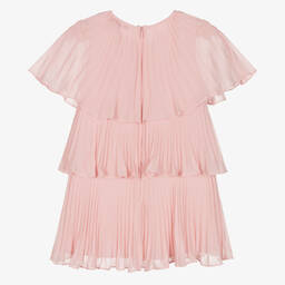 Self-Portrait-فستان شيفون ودانتيل بطبقات لون زهري | Childrensalon Outlet