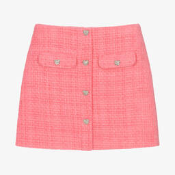 Self-Portrait-Girls Pink Tweed Skirt | Childrensalon Outlet