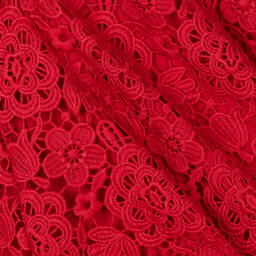 Self-Portrait-Girls Red Lace Collar Dress | Childrensalon Outlet