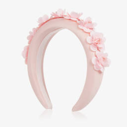 Self-Portrait-Атласная повязка с розовыми цветами для девочек | Childrensalon Outlet