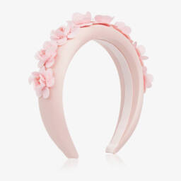 Self-Portrait-Атласная повязка с розовыми цветами для девочек | Childrensalon Outlet