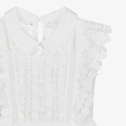 Self-Portrait-Girls White Lace Mini Dress | Childrensalon Outlet