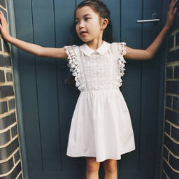Self-Portrait-Girls White Lace Mini Dress | Childrensalon Outlet