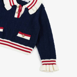 Self-Portrait-Nautical Blue Knit Sweater Delight | Childrensalon Outlet