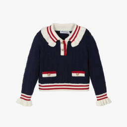 Self-Portrait-Nautical Blue Knit Sweater Delight | Childrensalon Outlet