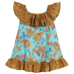 Selini Action-Blue Leopard Print Dress | Childrensalon Outlet