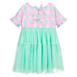 Selini Action-فستان قطن لون أزرق أكوا و زهري | Childrensalon Outlet