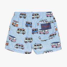 Selini Action-Голубые плавки-шорты с машинками | Childrensalon Outlet