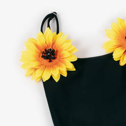 Selini Action-مايوه بزهور عباد الشمس لون أسود | Childrensalon Outlet