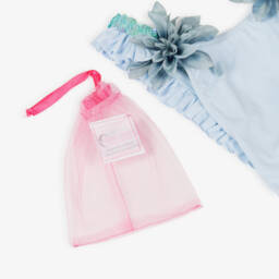 Selini Action-Girls Blue Sequin & Flower Swimsuit | Childrensalon Outlet