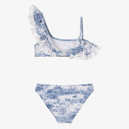 Selini Action-Голубой купальник из туали с вышивкой английской гладью | Childrensalon Outlet