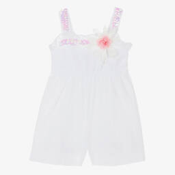 Selini Action-Girls Cotton Sequin Floral Romper | Childrensalon Outlet