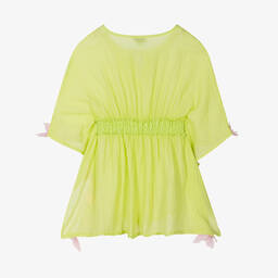 Selini Action-Girls Green Cotton Butterfly Kaftan | Childrensalon Outlet