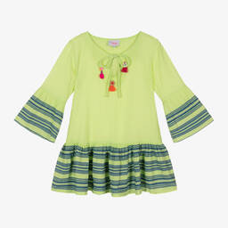 Selini Action-Girls Green Cotton Dress | Childrensalon Outlet