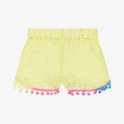 Selini Action-Girls Green Cotton Pom-Pom Shorts | Childrensalon Outlet