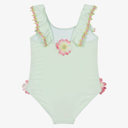 Selini Action-Girls Green Floral Swimsuit  | Childrensalon Outlet