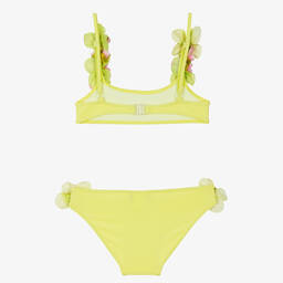 Selini Action-Girls Green Flower Appliqué Bikini | Childrensalon Outlet