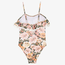 Selini Action-Girls Green & Pink Roses Swimsuit | Childrensalon Outlet