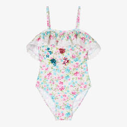 Selini Action-Girls Ivory Floral Swimsuit | Childrensalon Outlet