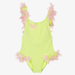 Selini Action-Girls Lime and Blush Butterfly Swimwear | Childrensalon Outlet